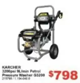 Total Tools Karcher 3200psi 9L/min Petrol Pressure Washer G3200 offer