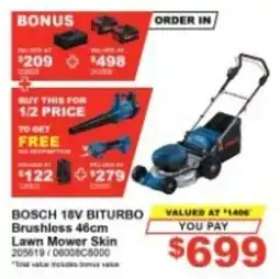 Total Tools Bosch 18V Biturbo Brushless 46cm Lawn Mower Skin offer