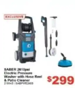 Total Tools Saber 2610psi Electric Pressure Washer with Hose Reel & Patio Cleaner offer