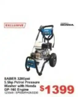 Total Tools Saber 3200 psi 5.5hp Petrol Pressure Washer with Honda GP-160 Engine offer