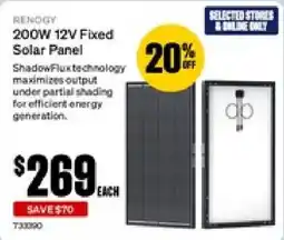SuperCheap Auto Renogy 200W 12V Fixed Solar Panel offer