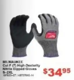 Total Tools Milwaukee Cut F (7) High-Dexterity Nitrile Dipped Gloves offer