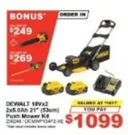 Total Tools DeWalt 18Vx2 Push Mower Kit offer