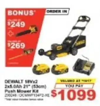Total Tools DeWalt 18Vx2 Push Mower Kit offer