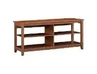 LivingStyles Sunbury Open Shelf TV Stand / Shoe Bench, 125cm, Serene Cherry offer