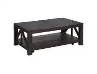 LivingStyles Griffith Pine Timber Coffee Table, 127cm, Ebony offer