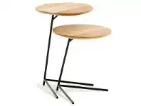 LivingStyles York 2 Piece Acacia Timber Top Metal Nesting Table Set offer