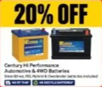 Century Hi Performance Automotive & 4WD Batteries