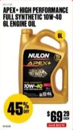 SuperCheap Auto Nulon Apex+ High Performance Full Synthetic 10W-40 Engine Oil offer