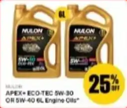 SuperCheap Auto Nulon Apex+ Eco-Tec 5W-30 or 5W-40 6L Engine Oils offer