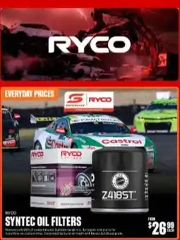 SuperCheap Auto Ryco Syntec Oil Filters offer