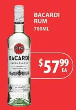 Star Liquor Bacardi Carta Blanca Rum offer