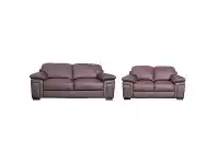 LivingStyles Meyrick 2 Piece Rhino Fabric Sofa Set, 3+2 Seater, Rum offer