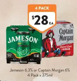 Foodworks Jameson or Captain Morgan offer