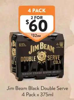 Foodworks Jim Beam Black Double Serve Cola offer