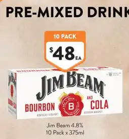 Foodworks Jim Beam Bourbon and Cola offer