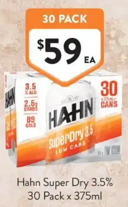 Foodworks Hahn Super Dry 3.5% offer