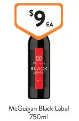 Foodworks McGuigan Black Label offer