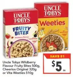 Supa Valu Uncle Tobys Fruity Bites offer