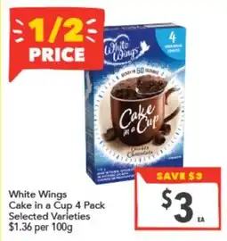Supa Valu White Wings Cake in a Cup offer