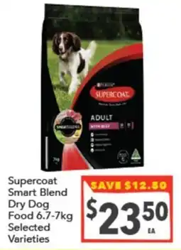Supa Valu Supercoat Smart Blend Dry Dog Food 6.7-7kg Selected Varieties offer