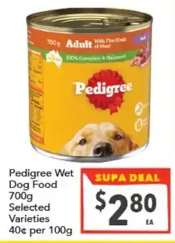 Supa Valu Pedigree Wet Dog Food offer