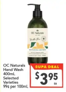 Supa Valu OC Naturals Hand Wash offer