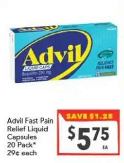 Supa Valu Advil Fast Pain Relief Liquid Capsules offer