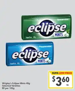 Supa Valu Wrigley's Eclipse Mints offer