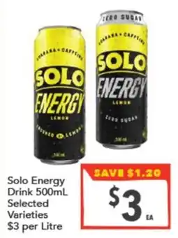 Supa Valu Solo Energy Drink offer