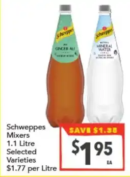 Supa Valu Schweppes Mixers Selected Varieties offer