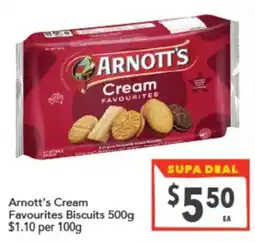 Supa Valu Arnott's Cream Favourites Biscuits offer
