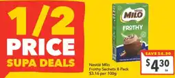 Supa Valu Nestlé Milo Frothy Sachets offer