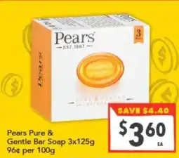 Supa Valu Pears Pure & Gentle Bar Soap offer