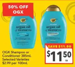 Supa Valu OGX argan oil of morocco Shampoo or Conditioner offer