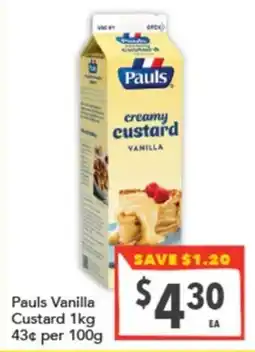 Supa Valu Pauls Vanilla Custard offer