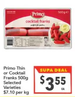 Supa Valu Primo cocktail franks offer