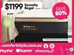 ComfortStyle Furniture & Bedding Serenity Regal Queen offer