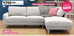 ComfortStyle Furniture & Bedding Allie 3 Seater Chaise Lounge offer
