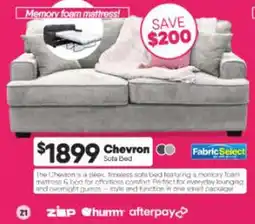 ComfortStyle Furniture & Bedding Chevron Sofa Bed offer