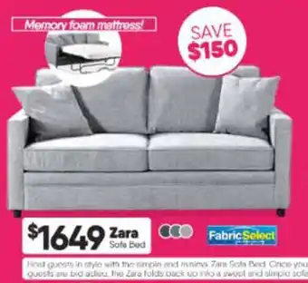 ComfortStyle Furniture & Bedding Zara Sofa Bed offer