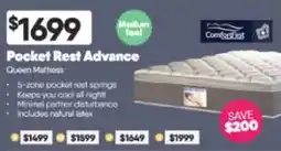 ComfortStyle Furniture & Bedding ComfortFirst Pocket Rest Advance Queen Mattress offer