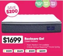 ComfortStyle Furniture & Bedding Backcare Gel Queen Mattress offer