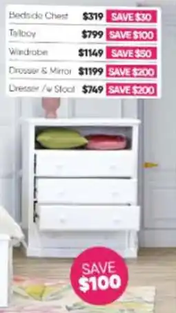 ComfortStyle Furniture & Bedding Dresser /w Stool offer