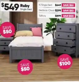 ComfortStyle Furniture & Bedding Ruby Single Bed offer