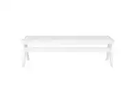 LivingStyles Cuban Oak Timber Ottoman Bench, White offer