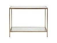 LivingStyles Cocktail Antique Mirror Top Iron Console Table, 90cm, Antique Gold offer