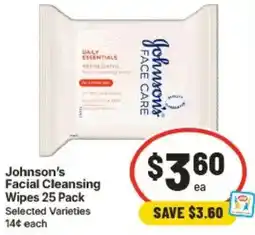 IGA Johnson's Facial Cleansing Wipes offer