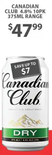 Star Liquor Canadian club 4.8% range offer