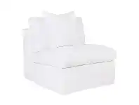 Birkshire Fabric Slip Cover Armless Sofa Chair, Off White